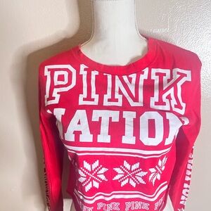 PINK Victoria's Secret Red Long Sleeve Top